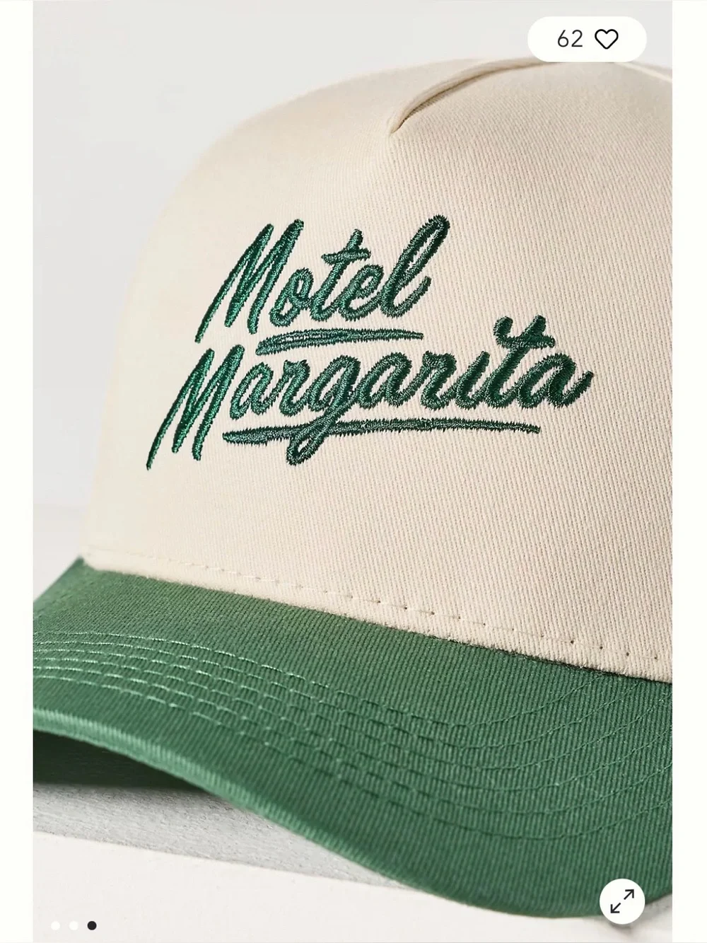 Anthropologie Motel Margarita Logo Baseball Hat. NWT. Green